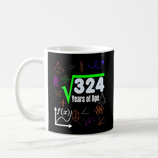 Mug Carré Racine 324 Math Science 18E Anniversaire 18  (Gauche)