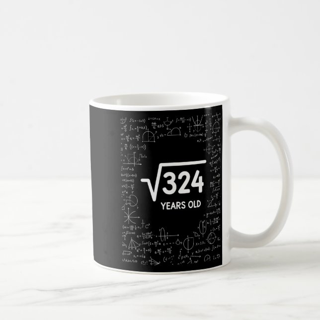 Mug Carré Racine Mathématique 324 Ans, Drôle de Math  (Droite)