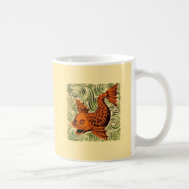 Mug Carreau Antique Poisson Art Ancien De Morgan (Droite)