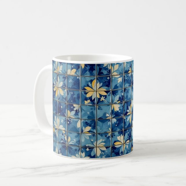 Mug Carreau bleu (Devant gauche)