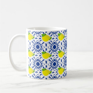 Mug Carreau de citron géométrique bleu