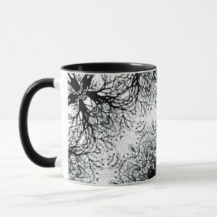 Mug Carreau de kaléidoscope de mandala gris sans coutu