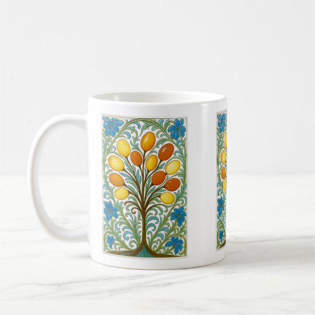 Mug Carreau de l'Arbre Folklorique Doré (Gauche)