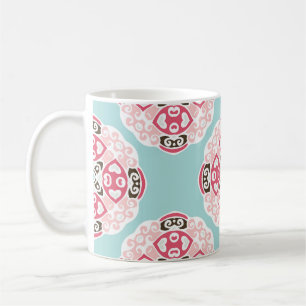 Mug Carreaux abstraits bleus : vintages mignons.