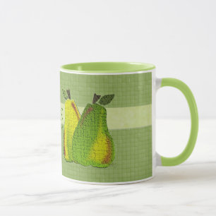 Mug Carreaux avec motif poire rayé
