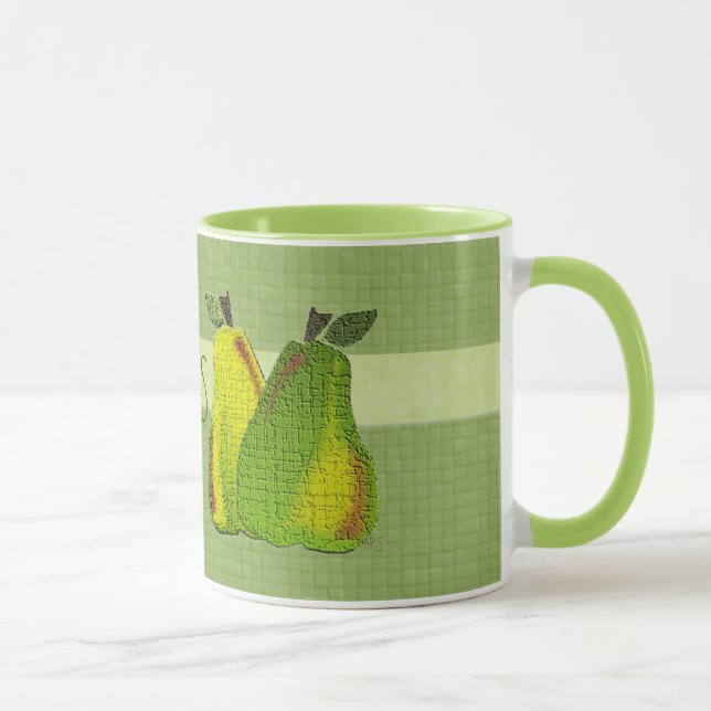 Mug Carreaux avec motif poire rayé (Droite)