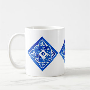 Mug Carreaux bleu et blanc de Cobalt