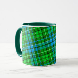 Mug Carreaux Bleu Et Vert Tartan Vert