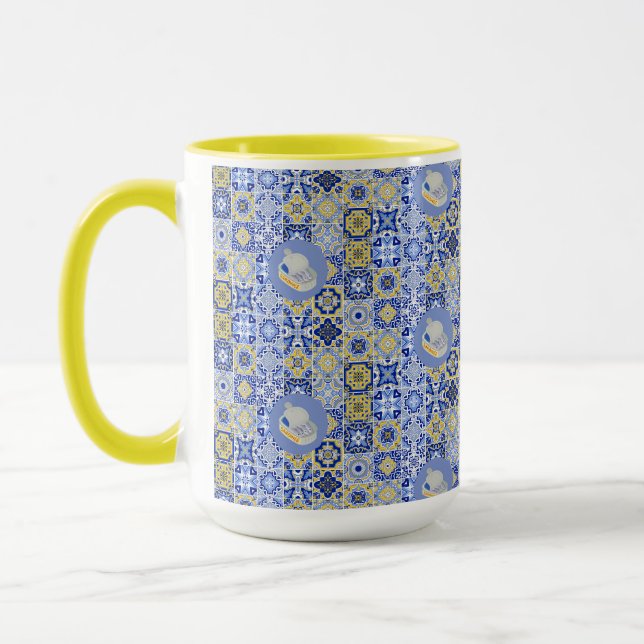 Mug Carreaux bleus et araignées (Gauche)