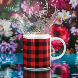 Mug Carreaux de buffle rouges et noirs