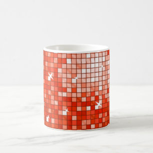 Mug Carreaux de discothèque Muqueuse rouge