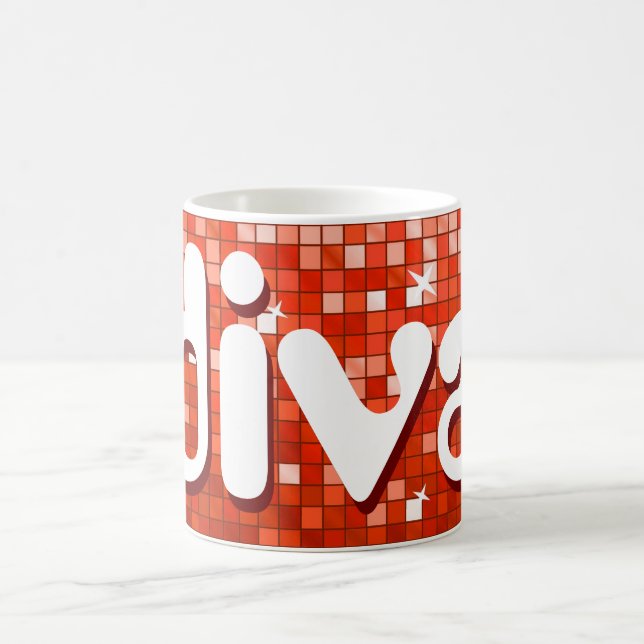 Mug Carreaux de discothèque Muqueuse rouge 'diva' (Centre)