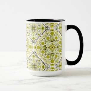 Mug Carreaux de fleurs en vert