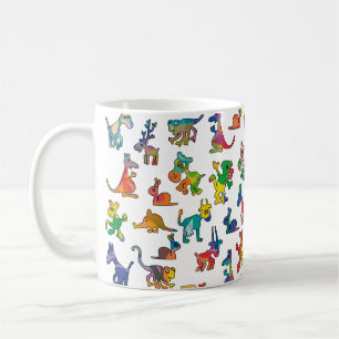 Mug Carreaux de Motif Animaux Abstraits