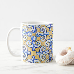 Mug Carreaux espagnols - Azulejo Bleu, Jaune et Blanc