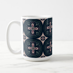 Mug Carreaux Géométriques Floraux Terreux