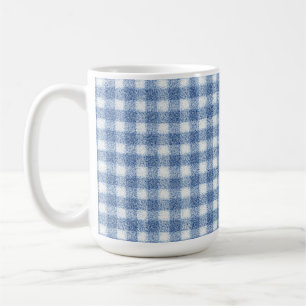 Mug Carreaux Gingham Bleu et Blanc Classiques