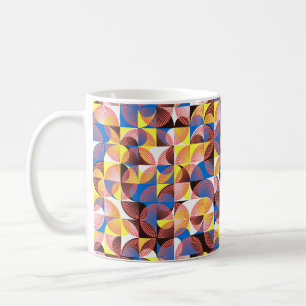 Mug Carreaux motifs vintages et transparents avec cerc