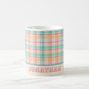Mug Carreaux Multicolores à Carreaux Personnalisés