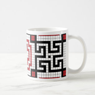 Mug Carreaux noir blanc et rouge sans couture de style