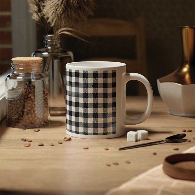 Mug Carreaux Noir et Blanc (Créateur téléchargé)