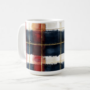 Mug Carreaux rouge, marine et or