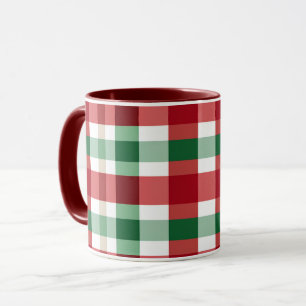 Mug Carreaux Rouge Vert Blanc Joyeux Rustique Maison S