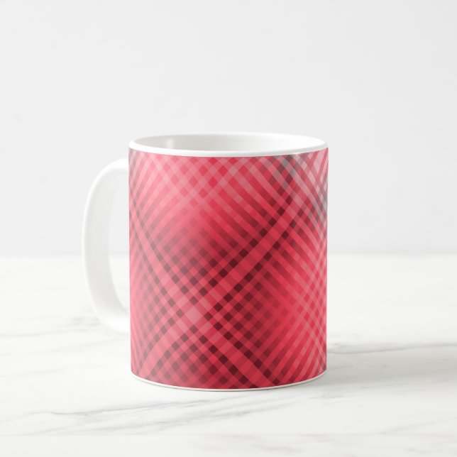 Mug Carreaux rouges et gris grunge (Devant gauche)