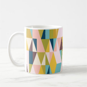Mug Carreaux triangles colorés, arrière - plan vintage