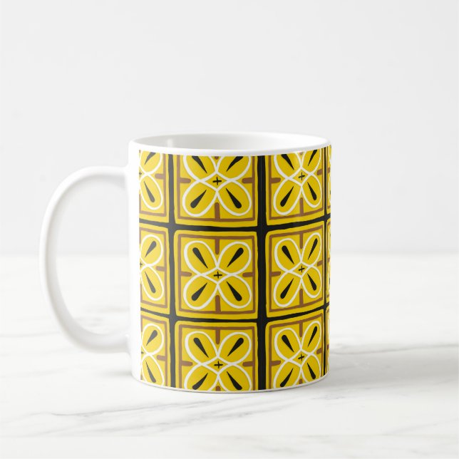 Mug Carreaux vintages, motif d'illustration  (Gauche)