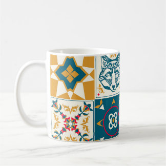 Mug Carrelage bleu : Arrière - plan Vintage en mosaïqu