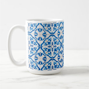 Mug Carrelage Bleu Méditerranéen Motif - Elégant Azule