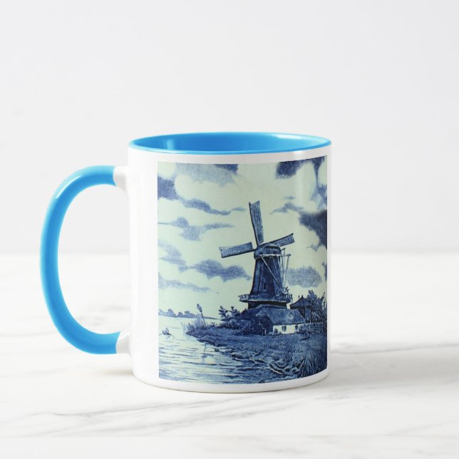 Mug Carrelage bleu vintage Delft - Windmill (Gauche)