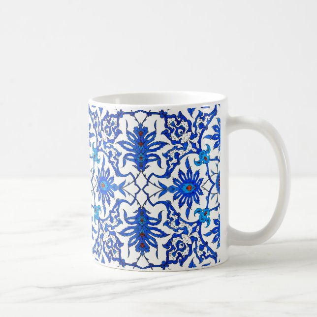 Mug Carrelage chinois Art Nouveau - Cobalt Bleu & Blan (Droite)