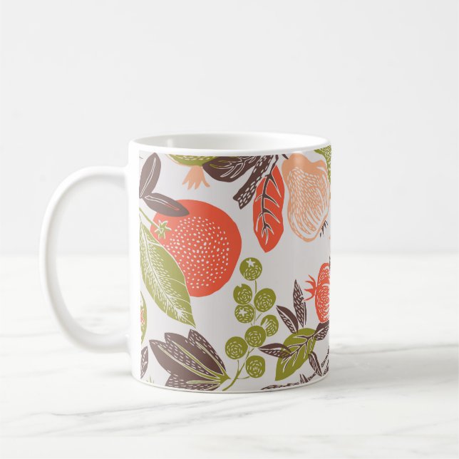 Mug Carrelage décoratif aux fruits d'automne. (Gauche)