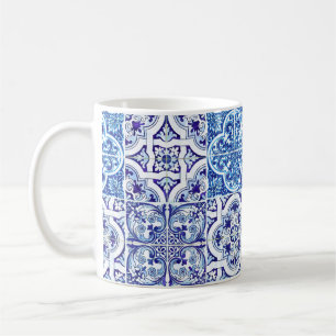 Mug Carrelage en céramique Majolica italien Gels bleus