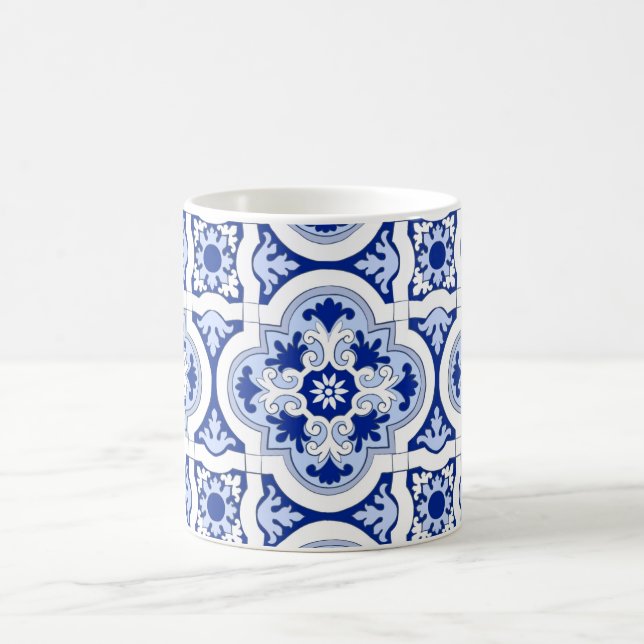 Mug Carrelage italien, majolica, bleu et blanc motif   (Centre)