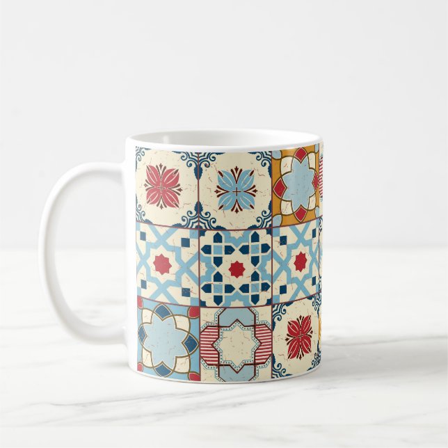Mug Carrelage marocain, motif sans couture colorée. (Gauche)