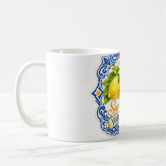 Mug Carrelage Méditerranéen Citron – Art à l'aquarell