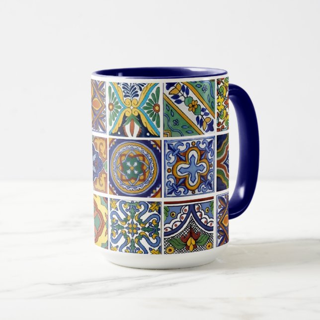 Mug Carrelage Talavera mexicain (Devant droit)