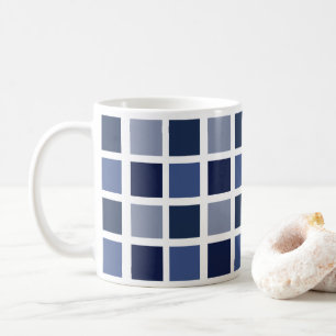 Mug Carrés à carreaux de couleur bleue