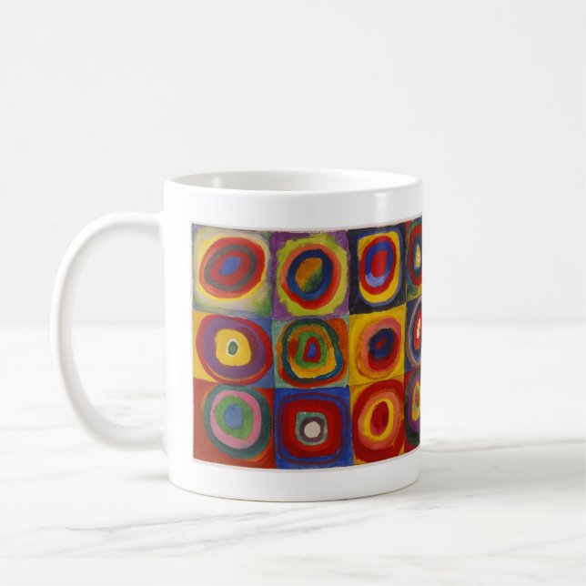 Mug Carrés d'étude de couleur avec cercles concentriqu (Gauche)