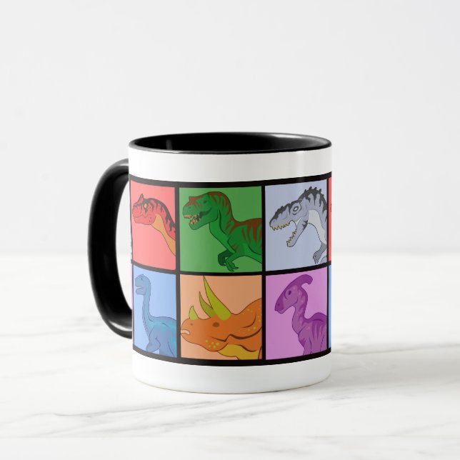 Mug Carrés dinosaures (Devant gauche)