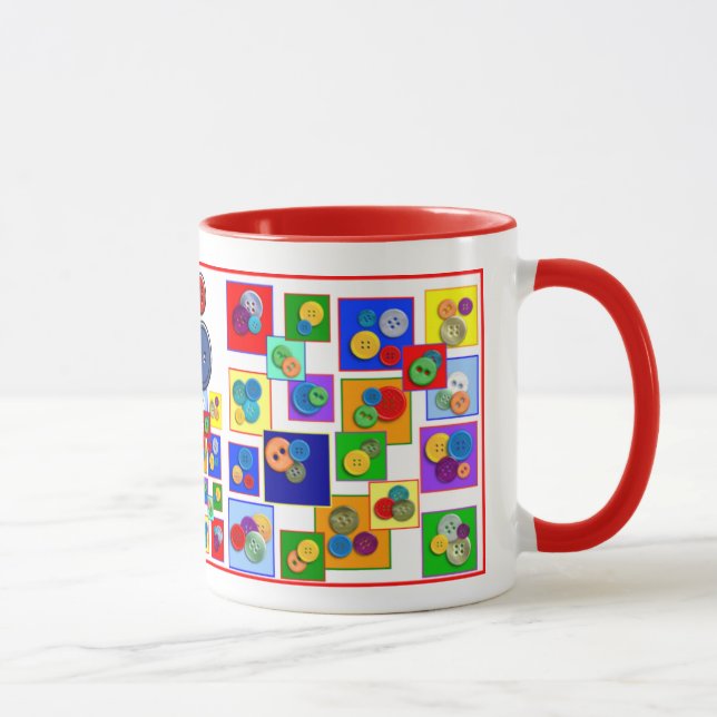 Mug Carrés et boutons colorés Design Kids (Droite)