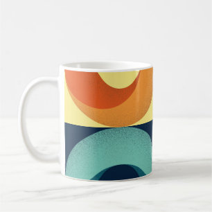 Mug Carrés et cercles rétro : Motif des années 60
