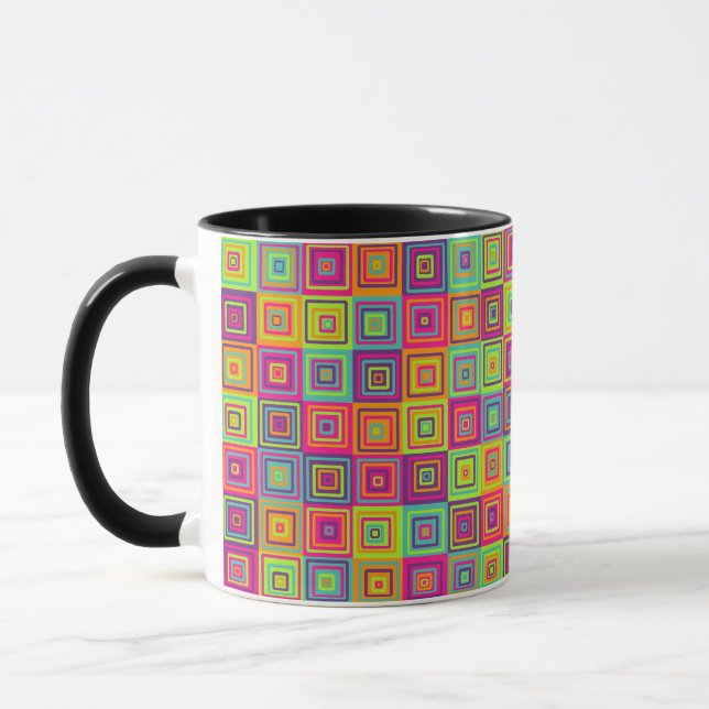 Mug Carrés géométriques colorés (Gauche)