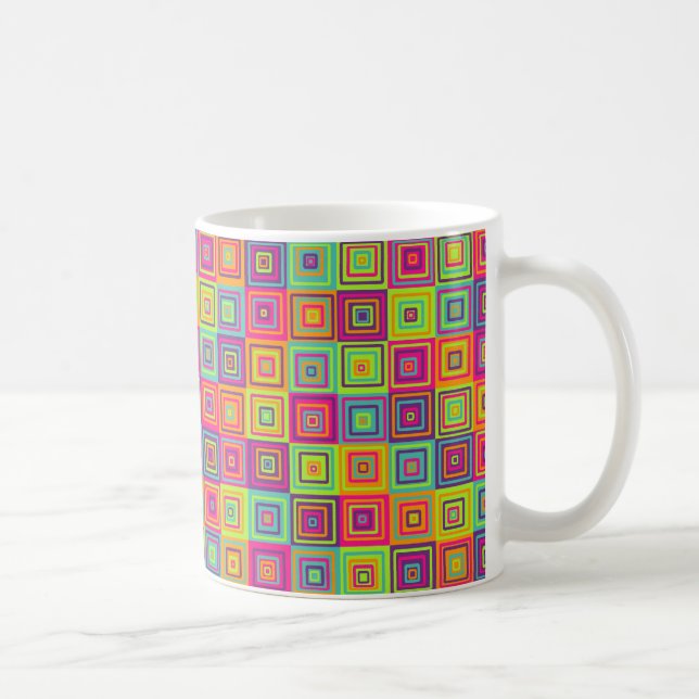 Mug Carrés géométriques colorés (Droite)
