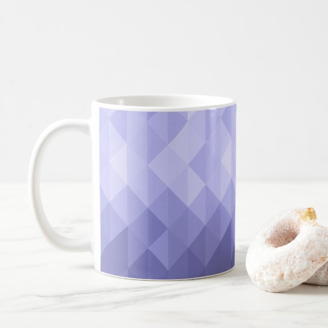 Mug Carrés géométriques violets (Avec donut)