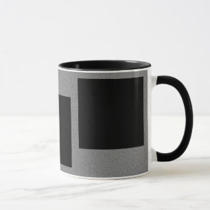 Mug Carrés noirs sur fond gris style graphique moderne