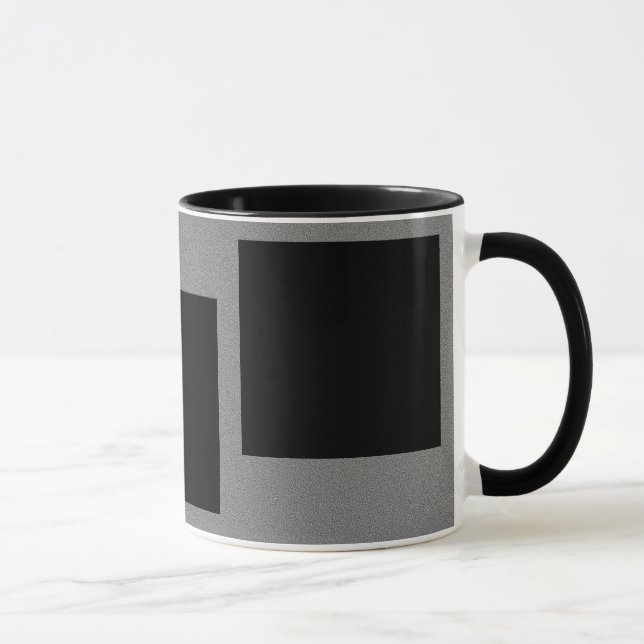Mug Carrés noirs sur fond gris style graphique moderne (Droite)